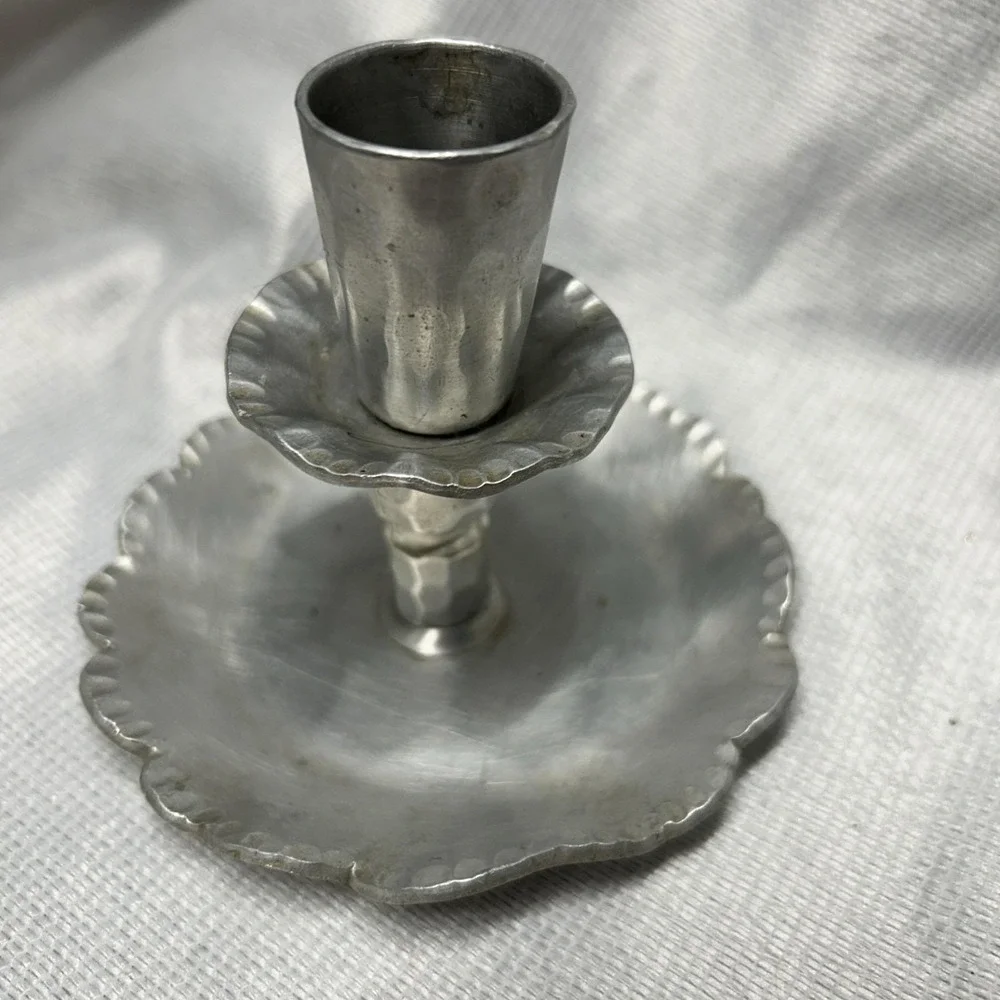 Vintage Hand Forged Everlast Metal Candle Stick Holder Pewter